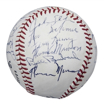 1969 New York Yankees Team Signed Baseball With 23 Signatures Including Michael, Cox, and Rookie Munson (JSA)